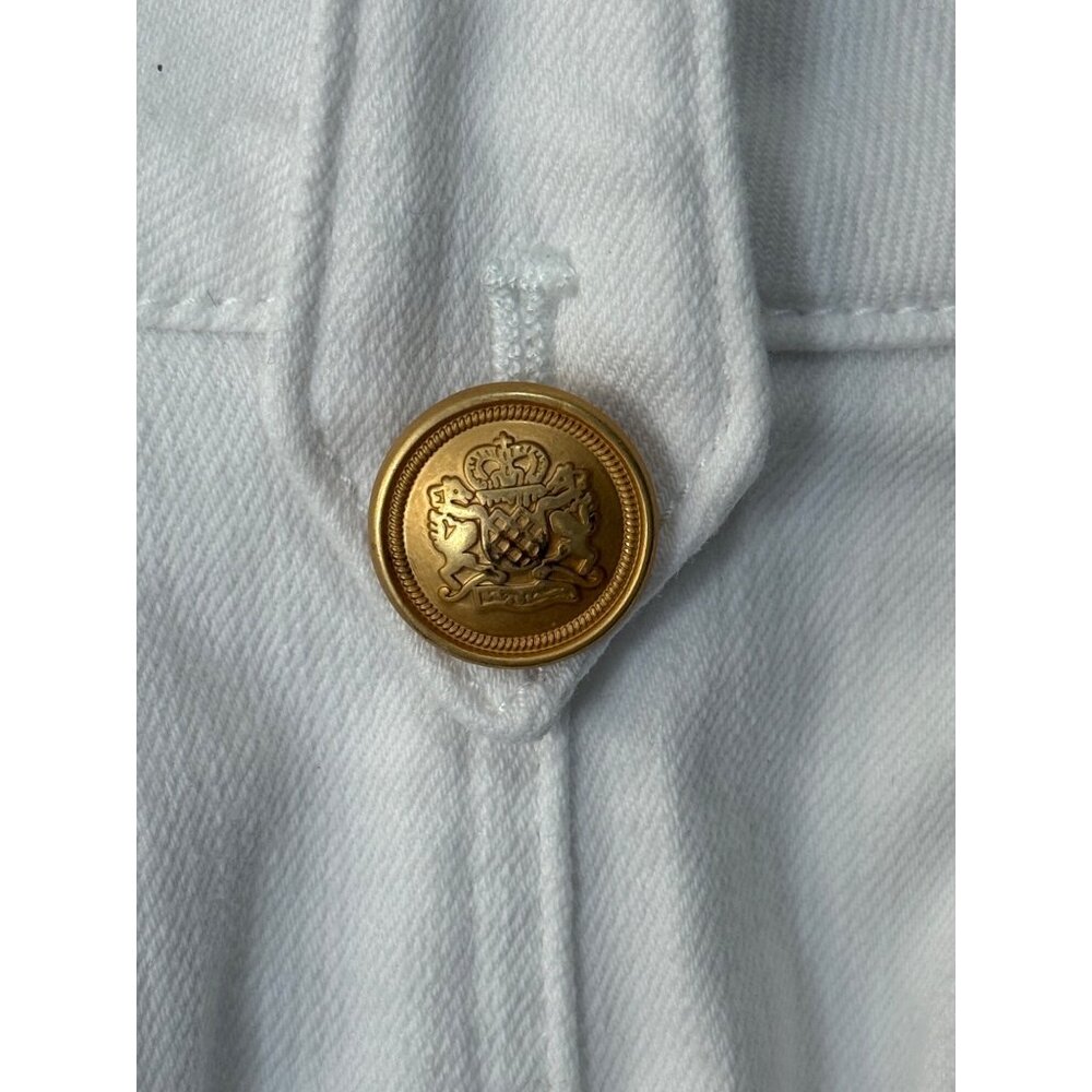 Talbots Womens Sailor Jean White High-Rise With Gold Button Accents Size 14 - Picture 5 of 9